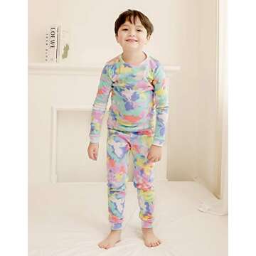 VAENAIT BABY Kids Junior 100% Cotton Sleepwear Pajamas 2pcs Set Tiedye-Rainbowmint-246 2XL