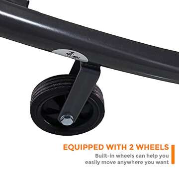 Abba Patio Double Chaise Lounge Outdoor with Adjustable Canopy and Pillow Extra Large Patio Hammock Bed Wheeled for Outside, Sun Room, Garden, Courtyard, Pool, 6.6'L x 6.5'W, Cream