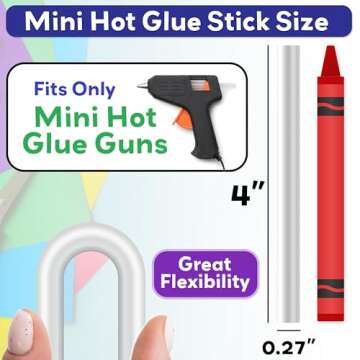 Innovative Haus Mini Hot Glue Sticks (200 Pack) - Fits Mini Glue Guns, Strong Adhesion for Crafts an...