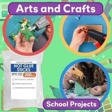Innovative Haus Mini Hot Glue Sticks 200 Pack - Fast & Strong Adhesion
