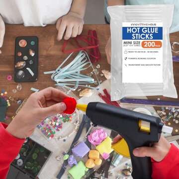 Innovative Haus Mini Hot Glue Sticks 200 Pack - Fast & Strong Adhesion