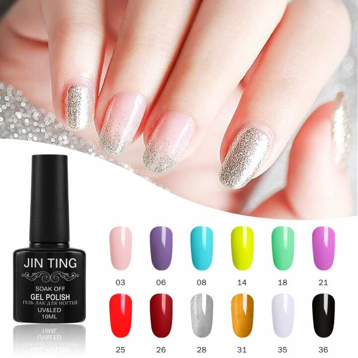 12PCS Gel Nail Polish Kit with 72W UV Lamp for Home Manicures