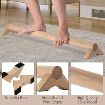 TOBWOLF Beech Wood Balance Beam for Home Use