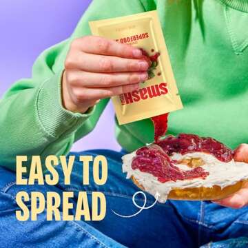 Smash Foods Strawberry Jam Squeeze Packets - Natural Superfood Snack