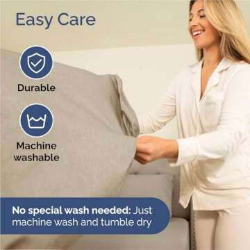 King Size 4 Piece Sheet Set - Breathable & Cooling Bed Sheets Set - Hotel Luxury Bedding for Women, Men, Kids & Teens - Deep Pockets, Easy-Fit, Soft, Wrinkle Free - Oeko-Tex - Beige Heathered Sheets