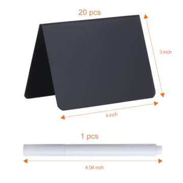 SUMERBOX 20 Pack Mini Chalkboard Signs, 4"x3" Small Chalkboard Signs for Food Buffet Party, Tabletop...