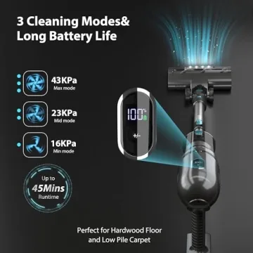 Cordless Vacuum Cleaner - 43Kpa Powerful and Lightweight