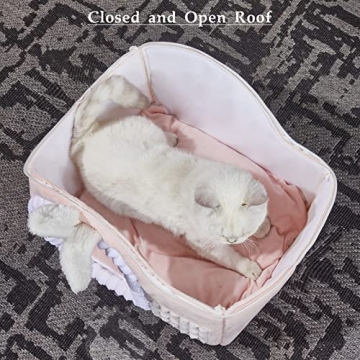 Jiupety Kitten Cat House Cozy Cartoon-Style Indoor Sanctuary