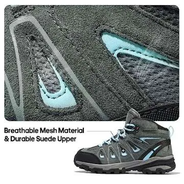 NORTIV 8 Womens Waterproof Hiking Boots Low Top Lightweight Outdoor Trekking Camping Trail Hiking Boots Size 6.5 M US SNHB211W, Grey/Blue