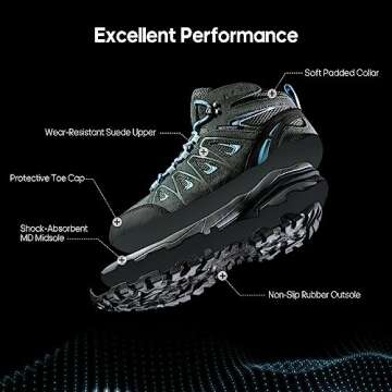 NORTIV 8 Womens Waterproof Hiking Boots Low Top Lightweight Outdoor Trekking Camping Trail Hiking Boots Size 6.5 M US SNHB211W, Grey/Blue