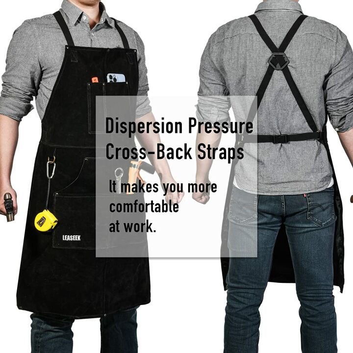 LeaSeek Leather Welding Apron - Heat & Flame Resistant