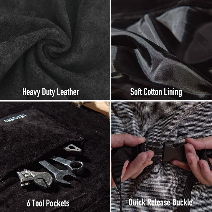 LeaSeek Leather Welding Apron - Heat & Flame Resistant