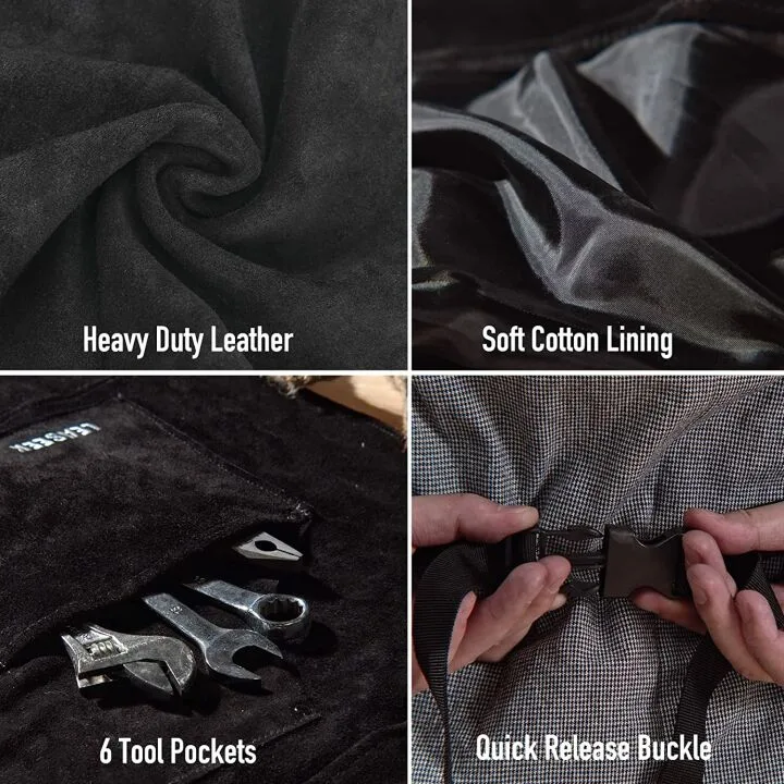 LeaSeek Leather Welding Apron - Heat & Flame Resistant