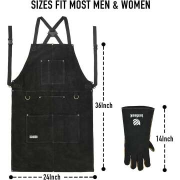 LeaSeek Leather Welding Apron - Heat & Flame Resistant