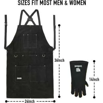 LeaSeek Leather Welding Apron - Heat & Flame Resistant