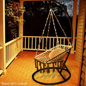 KINDEN Hammock Chair with Lights for Bedroom Relaxation