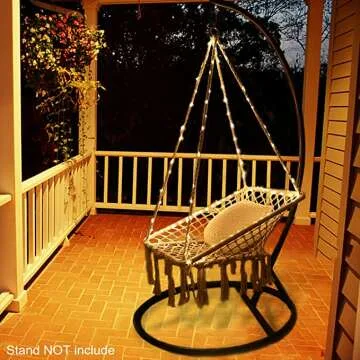 KINDEN Hammock Chair with Lights for Bedroom Relaxation