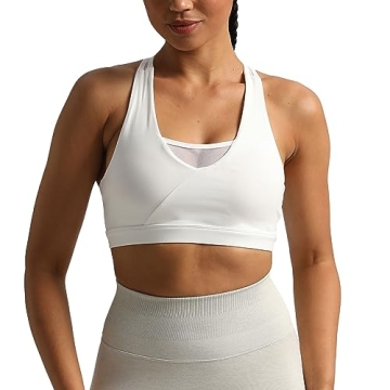 Aoxjox Women's Workout Sports Bras Hilary Mesh Fitness Padded Training High Impact Gym Bra Yoga Crop...