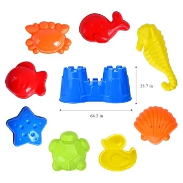 Kids Beach Toys Set - 19 Piece Sand & Water Play Kit