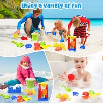 Kids Beach Toys Set - 19 Piece Sand & Water Play Kit