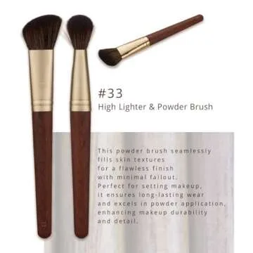 [SOO ADOR] BY MAENG #33 Highlighter & Powder Brush - Multi-Functional Brush for Flawless Highlighting and Setting | Designed by K-Pop Makeup Artist Maeng | Makeup Brush Powder Brush