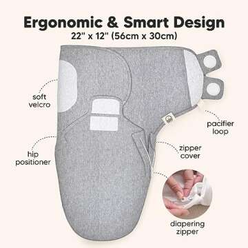 Baby Swaddle Sleep Sacks with Zipper - 3-Pack Swaddles for Newborns 0-3 Months, Infant, Baby Girls, Boys, Soft & Durable Newborn Sleep Sack, Easy Diaper Change Swaddling Blanket (Cloud)