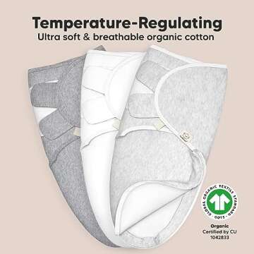 Baby Swaddle Sleep Sacks with Zipper - 3-Pack Swaddles for Newborns 0-3 Months, Infant, Baby Girls, Boys, Soft & Durable Newborn Sleep Sack, Easy Diaper Change Swaddling Blanket (Cloud)