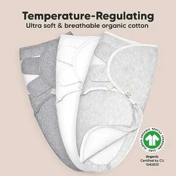 Baby Swaddle Sleep Sacks with Zipper - 3-Pack Swaddles for Newborns 0-3 Months, Infant, Baby Girls, Boys, Soft & Durable Newborn Sleep Sack, Easy Diaper Change Swaddling Blanket (Cloud)