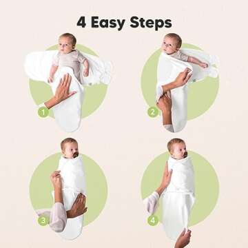 Baby Swaddle Sleep Sacks with Zipper - 3-Pack Swaddles for Newborns 0-3 Months, Infant, Baby Girls, Boys, Soft & Durable Newborn Sleep Sack, Easy Diaper Change Swaddling Blanket (Cloud)
