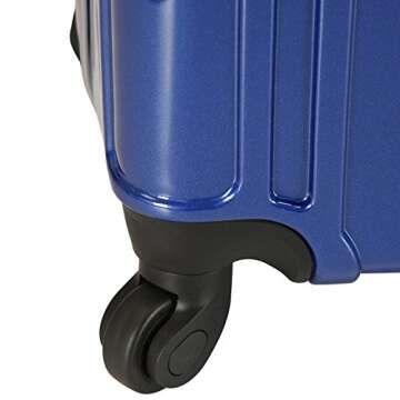 U.S. Traveler Ez-Charge Spinner Luggage with USB Port and TSA Lock, Navy, Carry-on 22-Inch