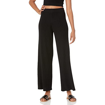 The Drop Women's Catalina Pull-On Rib Sweater Pant - Cozy Black Comfort Pants