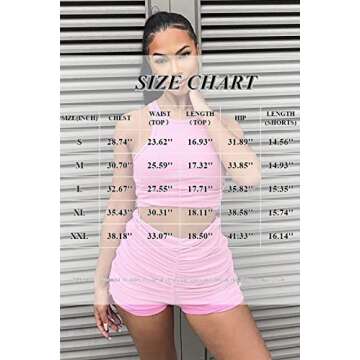 Yanfoam 2 Piece Outfits for Women Sexy Summer Ribbed Crop Tank Top High Waist Biker Workout Shorts Set Club Outfits Blue XL
