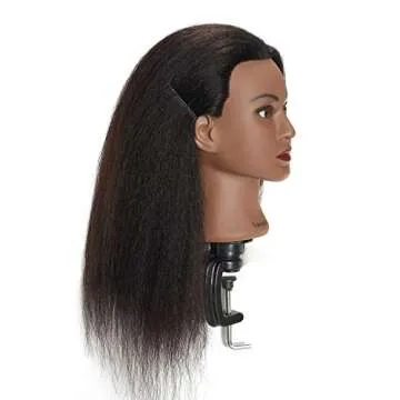 Real Hair Training Mannequin Head for Cosmetology Practice