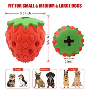 Strawberry Dog Enrichment Toys, Treat Dispensing Dog Toys, Dog Treat Toy, Made of Durable Natural Rubber, for Medium & Large Size Dogs