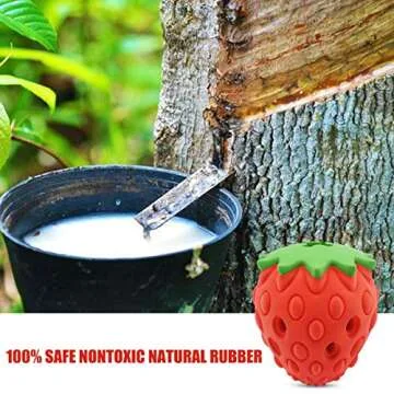 Strawberry Dog Enrichment Toys, Treat Dispensing Dog Toys, Dog Treat Toy, Made of Durable Natural Rubber, for Medium & Large Size Dogs