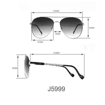 Jessica Simpson UV400 Aviator Sunglasses for Women