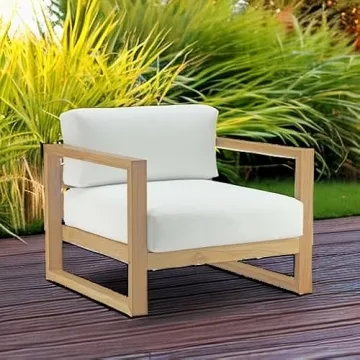 Modway Upland Teak Outdoor Armchair with Cushions