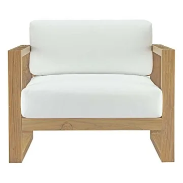 Modway Upland Teak Outdoor Armchair with Cushions