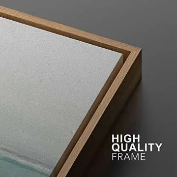 MUDECOR Framed Canvas Print Wall Art Set Teal Watercolor Paint Strokes Abstract Shapes Illustrations Modern Art Decorative Bohemian Calm/Zen for Living Room, Bedroom, Office - 24"x36"x2 Natural