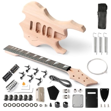 Glarry DIY Electric Guitar Kit, 6 Strings Guitar Kit with Mahogany Wood Body Maple Neck for Beginner...