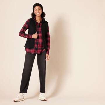 Amazon Essentials Women's Classic-Fit Sleeveless Polar Soft Fleece Vest (Available in Plus Size), Black, Small