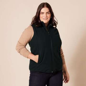Amazon Essentials Women's Classic-Fit Sleeveless Polar Soft Fleece Vest (Available in Plus Size), Black, Small