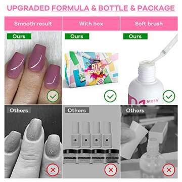 MEFA Dip Powder Nail Starter Kit 4 Colors Candy Sweet Color Dipping Powder System Starter Nail Kit Acrylic Dipping System for French Nail Manicure No Nail Lamp Needed