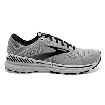 Brooks Men's Adrenaline GTS 22 Supportive Running Shoe - Alloy/Grey/Black - 11.5 Medium