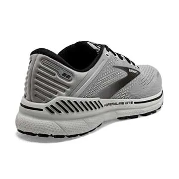 Brooks Men's Adrenaline GTS 22 Supportive Running Shoe - Alloy/Grey/Black - 11.5 Medium