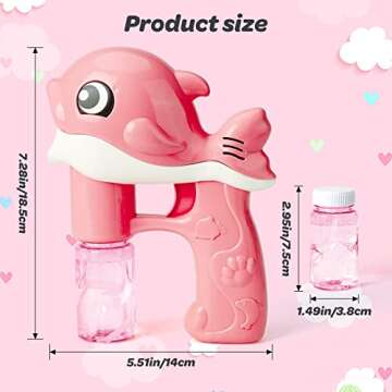 Kids Bubble Gun Toy Whale Automatic Bubble Making Machine with 2 Bubble Solutions for Kids, Bazooka ...