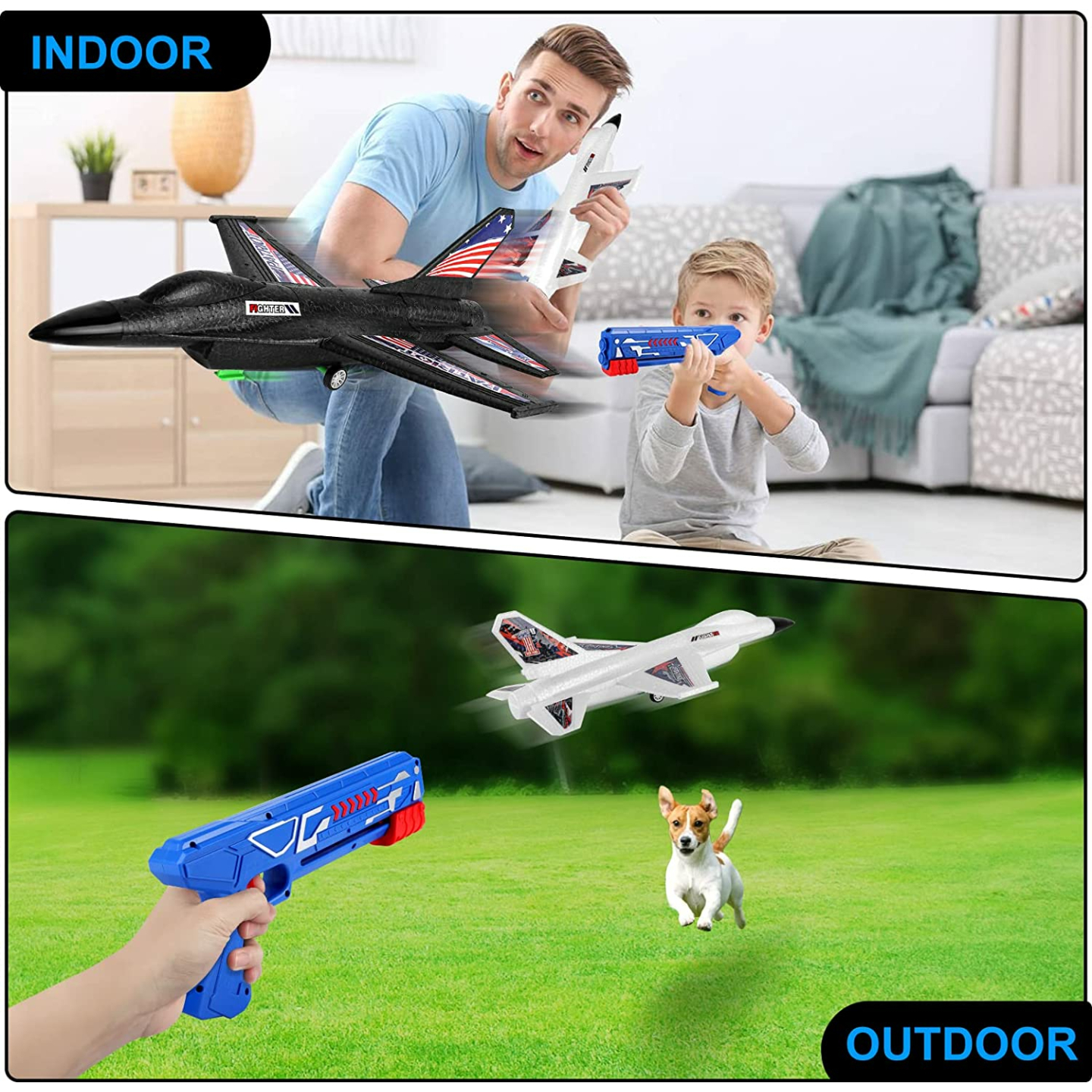 F-16 Fighting Falcon Airplane Launcher Toy for Kids