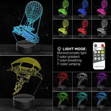 BEISHIDA Boys Gifts Toys Balloon Night Light 3D Lamp Illusion 7 Colors Changing Remote & Touch Control Birthday Xmas Christmas Gifts for Age 1 2 3 4 5 6 7 8+ Year Old Kids Boys