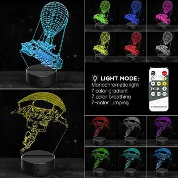 BEISHIDA Boys Gifts Toys Balloon Night Light 3D Lamp Illusion 7 Colors Changing Remote & Touch Control Birthday Xmas Christmas Gifts for Age 1 2 3 4 5 6 7 8+ Year Old Kids Boys
