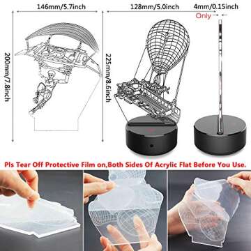 BEISHIDA Boys Gifts Toys Balloon Night Light 3D Lamp Illusion 7 Colors Changing Remote & Touch Control Birthday Xmas Christmas Gifts for Age 1 2 3 4 5 6 7 8+ Year Old Kids Boys